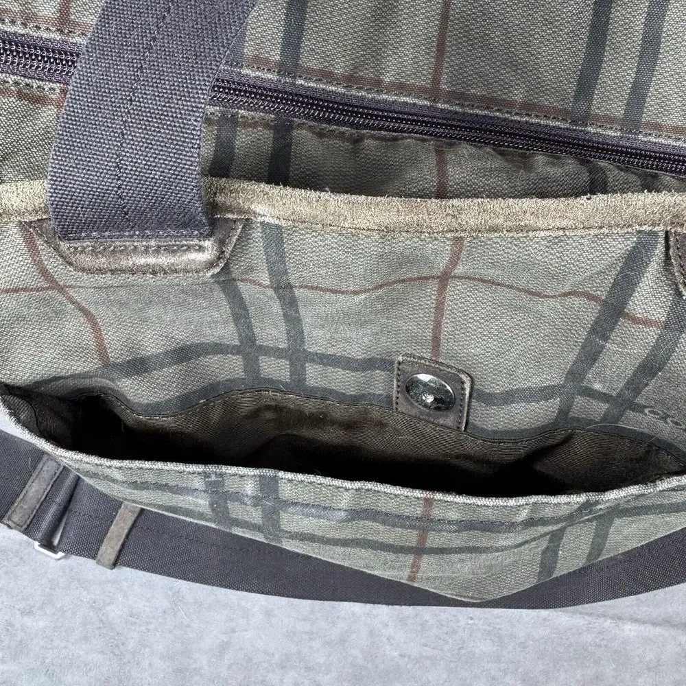 Coach D1361-F70934 Canvas W/Leather Trim Plaid Travel‎ Bag - Picture 2 of 8